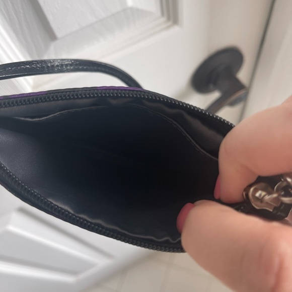 Coach Purple Ocelot Leopard Pattern Wristlet Clutch - Picture 4 of 4